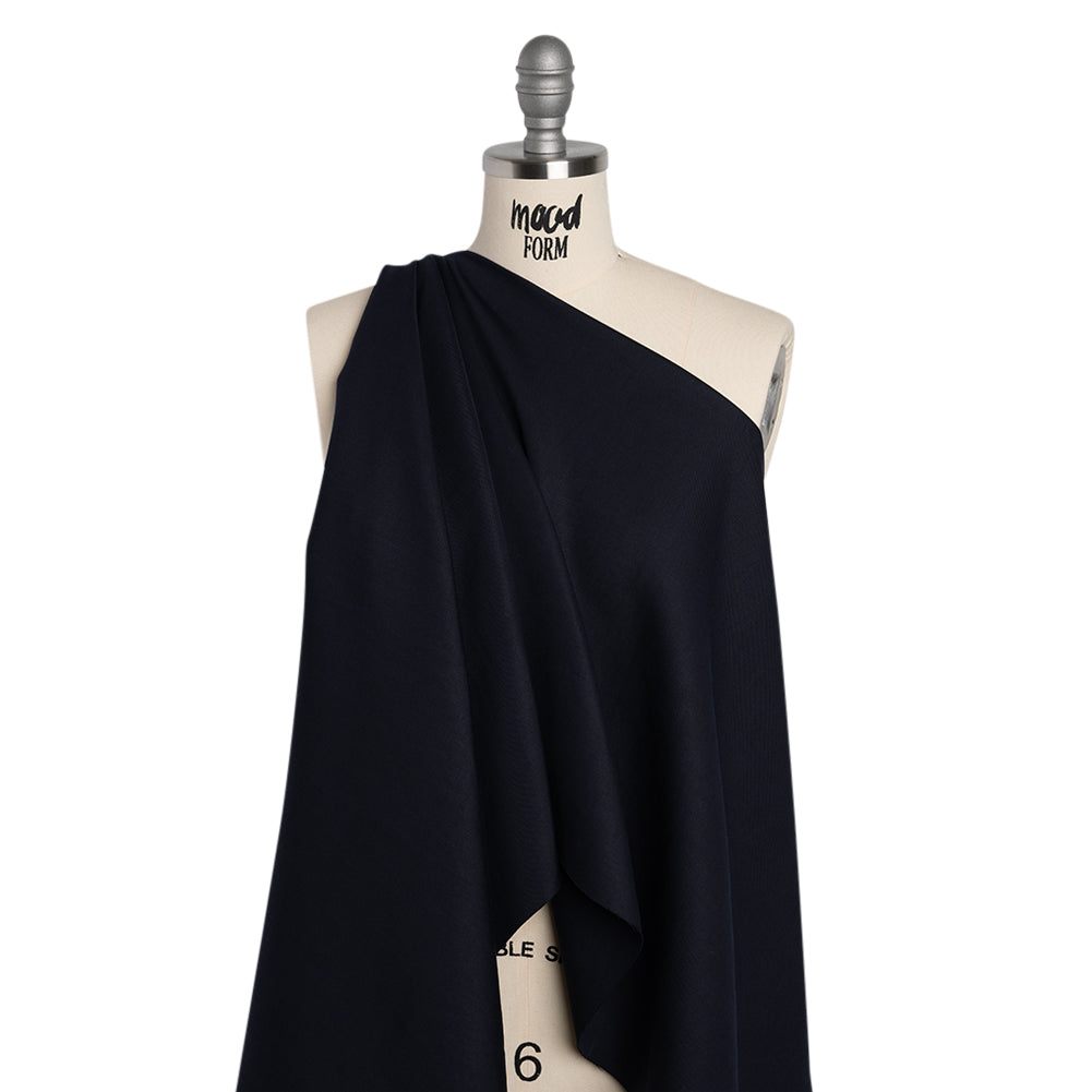 Rayon and Cotton Twill - Navy - Deadstock - Drape