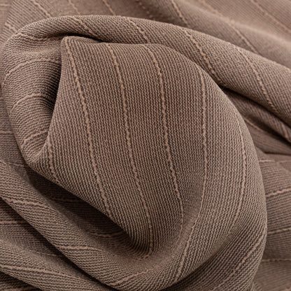Warm Taupe Blended Crepe with Tactile Stripes Detail