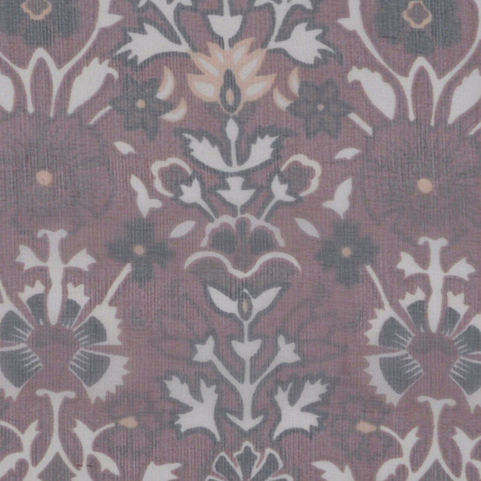 Mauve/Black/Peach/Cream/Chocol Paisley Print Detail