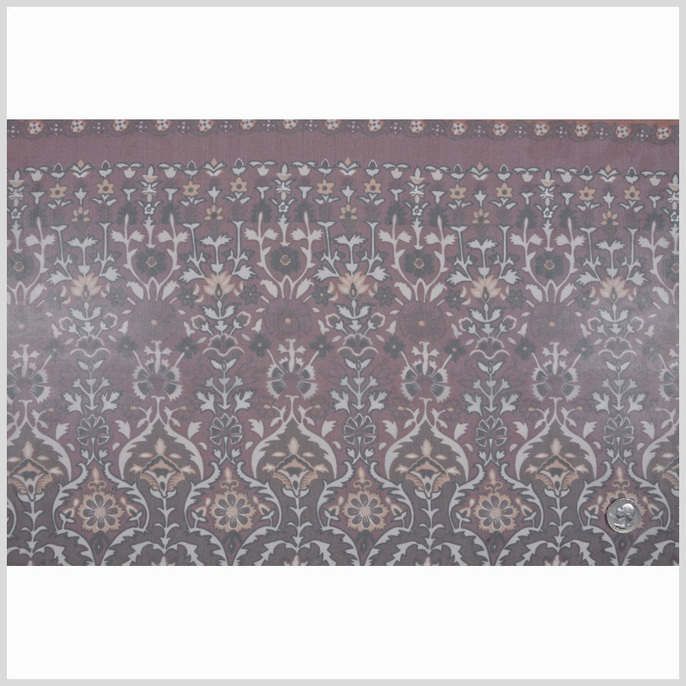 Mauve/Black/Peach/Cream/Chocol Paisley Print Full