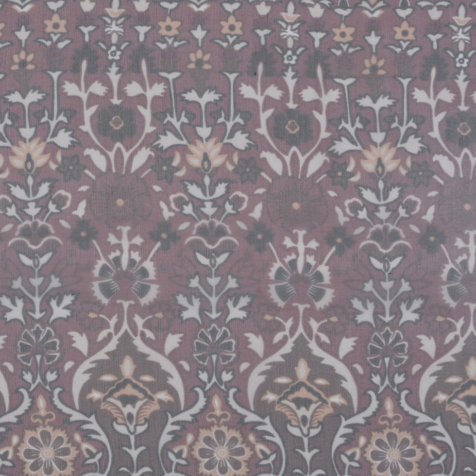 Mauve/Black/Peach/Cream/Chocol Paisley Print