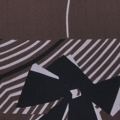 Brown and Light Pink Geometric and Floral Silk Chiffon Detail