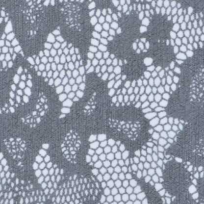 Black and White Lace-Print Silk Chiffon Detail