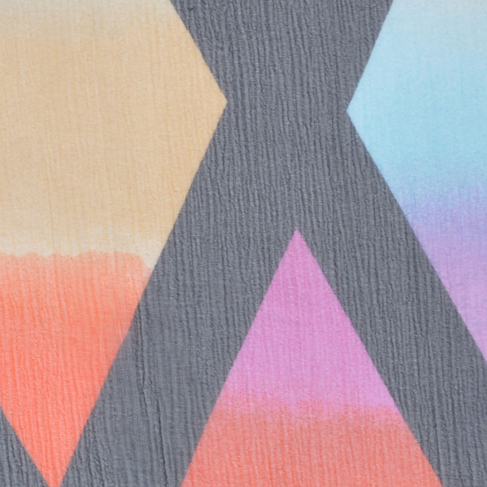 Black/Bright Orange/Canary/Mag Multicolor Crinkled Diamond Silk Chiffon Detail