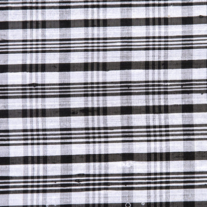 Black and Ivory Plaid Shantung/Dupioni Detail