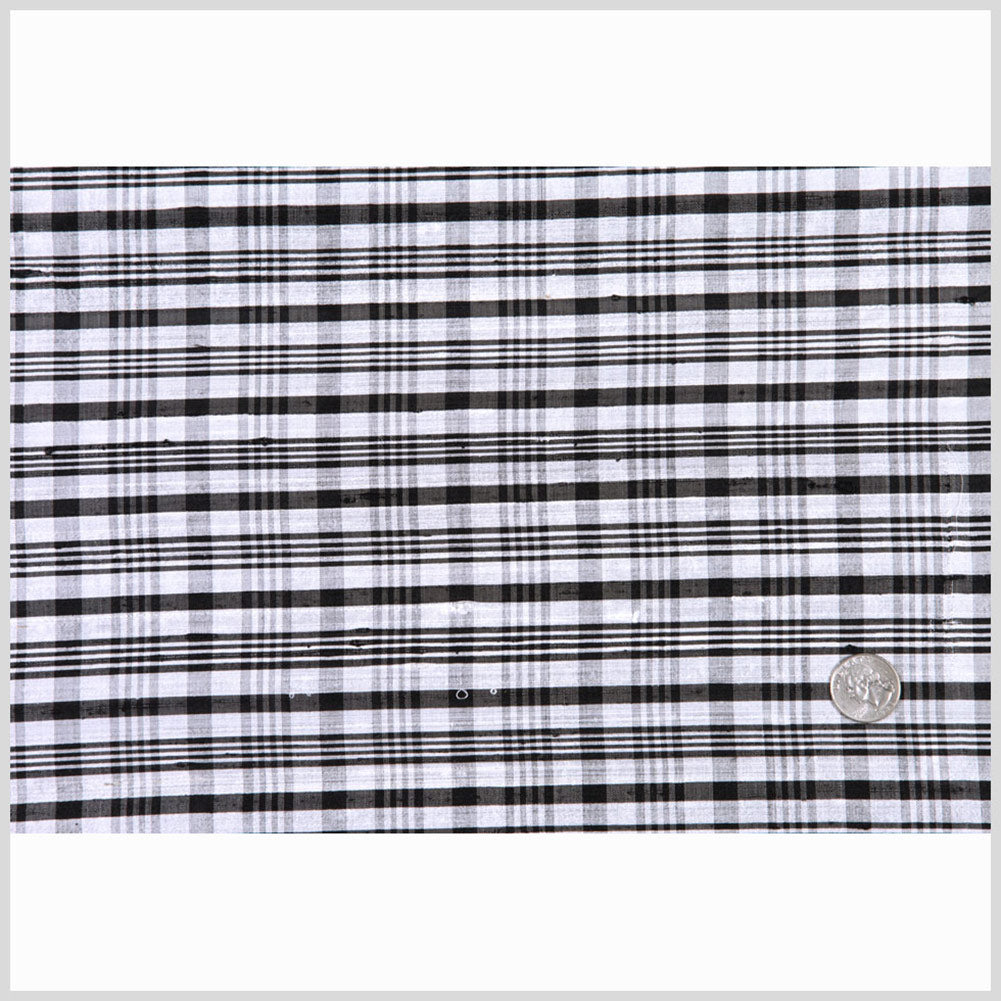 Black and Ivory Plaid Shantung/Dupioni Full