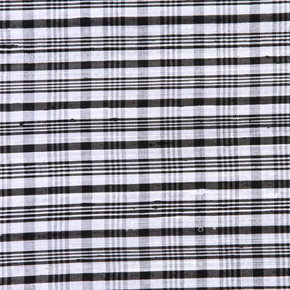 Black and Ivory Plaid Shantung/Dupioni