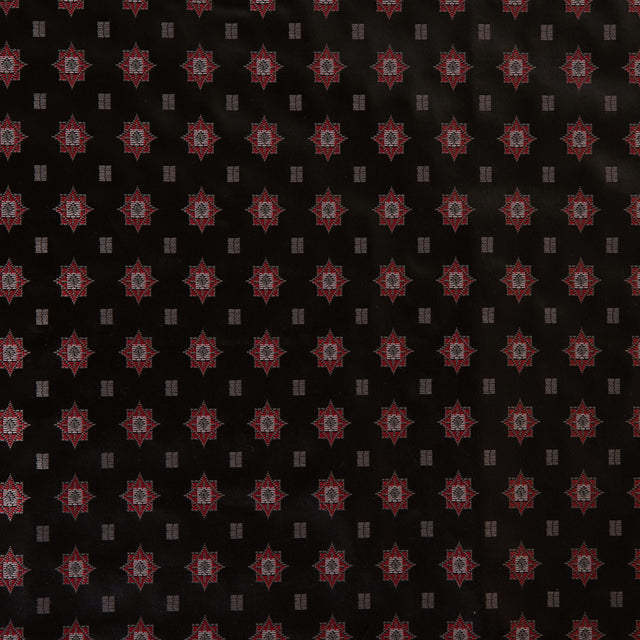 Famous Designer Black and Red Laminated Woven