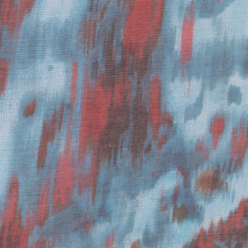 Oscar de la Renta Turquoise Abstract Silk Organza Detail