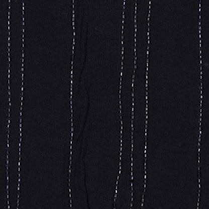 Black Beaded Double-Layer Rayon Gauze Detail