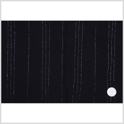 Black Beaded Double-Layer Rayon Gauze Full