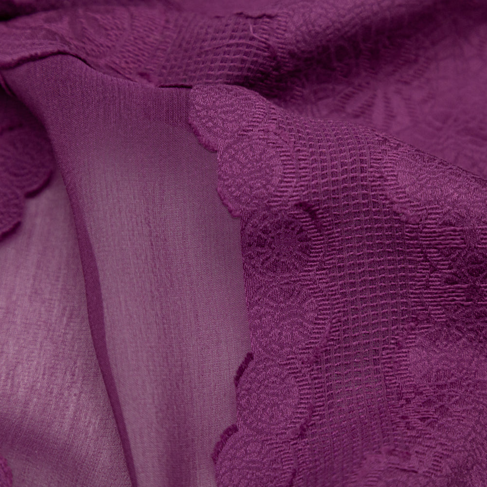 Carolina Herrera Amethyst Floral Burnout Jacquard Detail