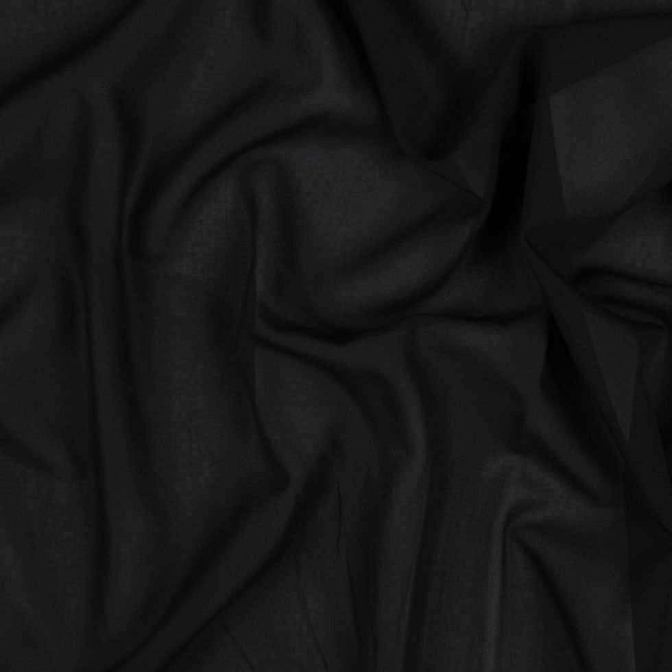 Black Stretch Silk Georgette
