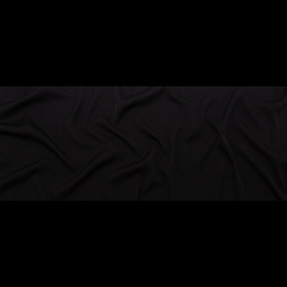 Italian Raven Black Stretch Silk Georgette
