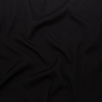 Italian Raven Black Stretch Silk Georgette