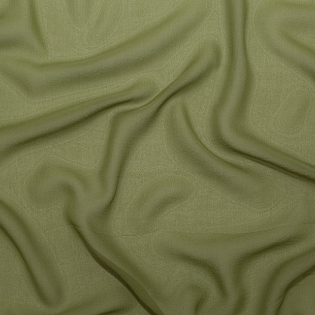 Italian Herbal Green Stretch Silk Chiffon