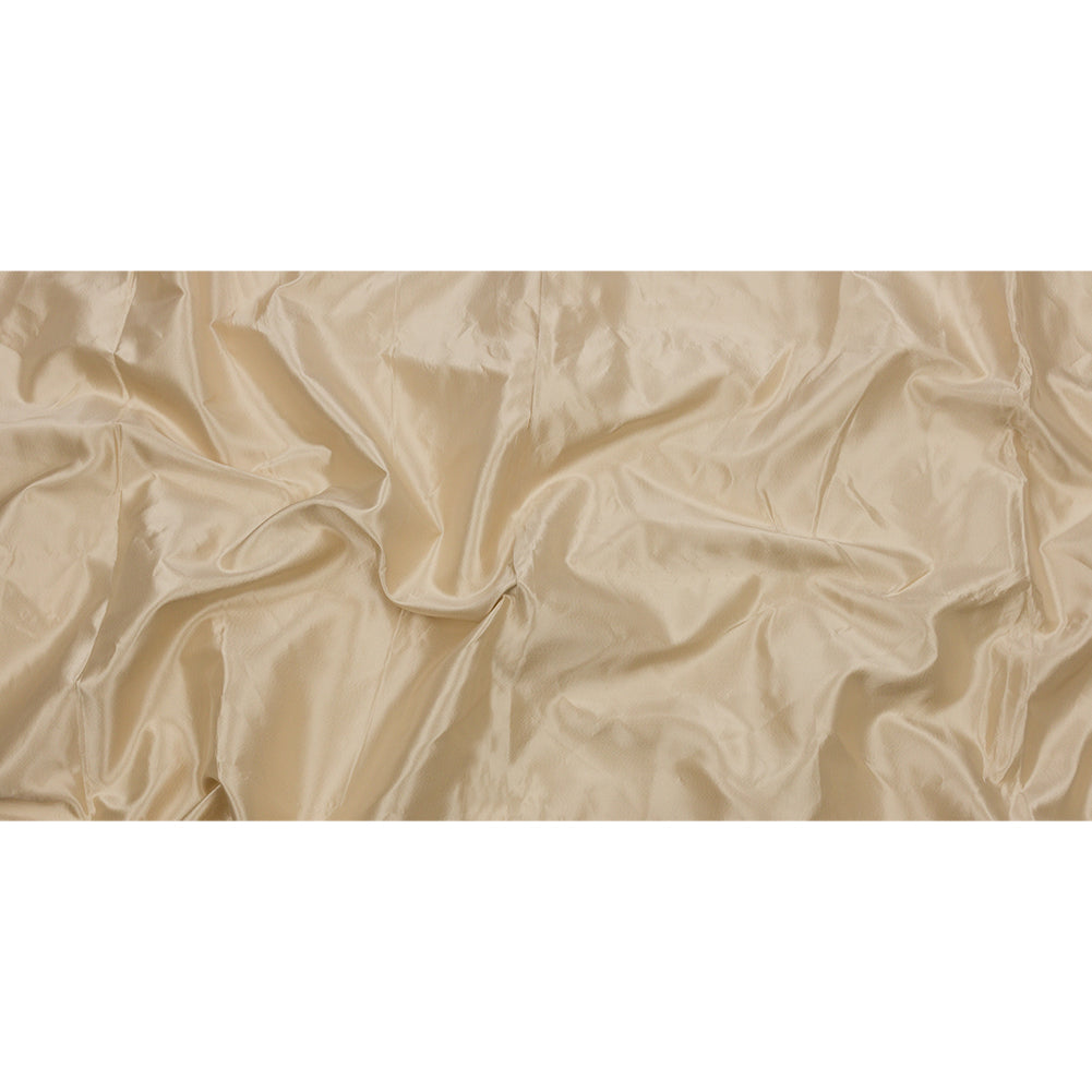 Cream Stiff Silk Satin with Metal Threads