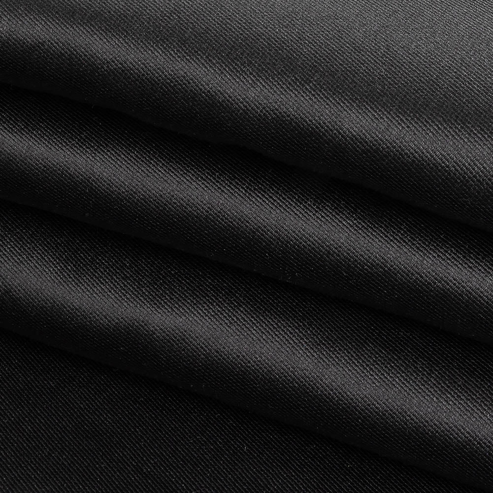 Black and Navy Silk Twill