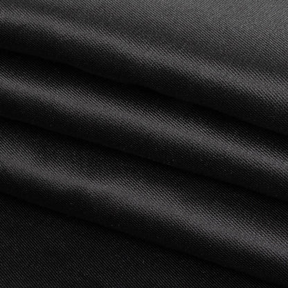 Black and Navy Silk Twill