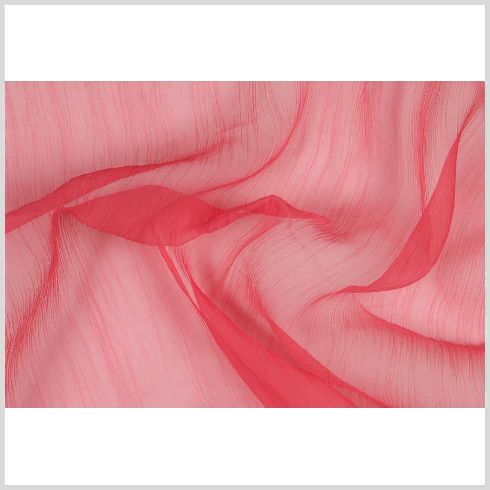 Oscar de la Renta Coral Pink Crinkled Silk Organza Full