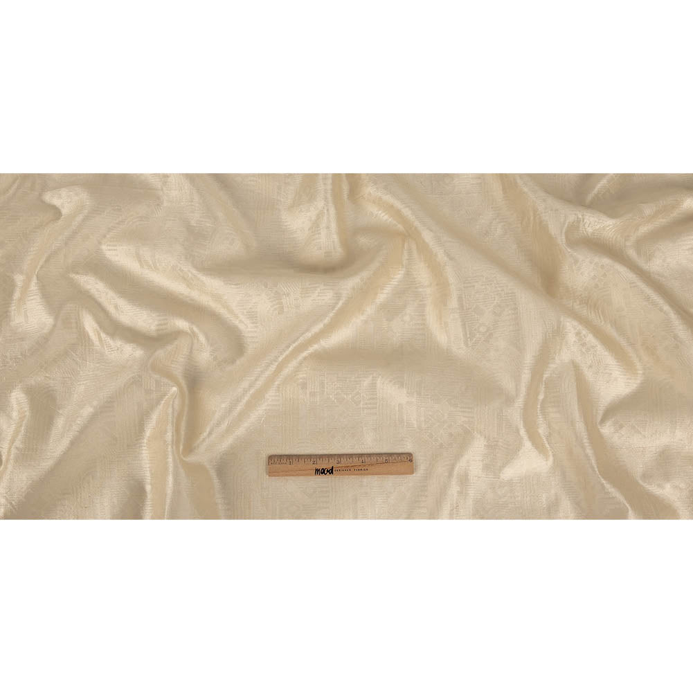 Semolina Geometric Silk Burnout Jacquard Folded