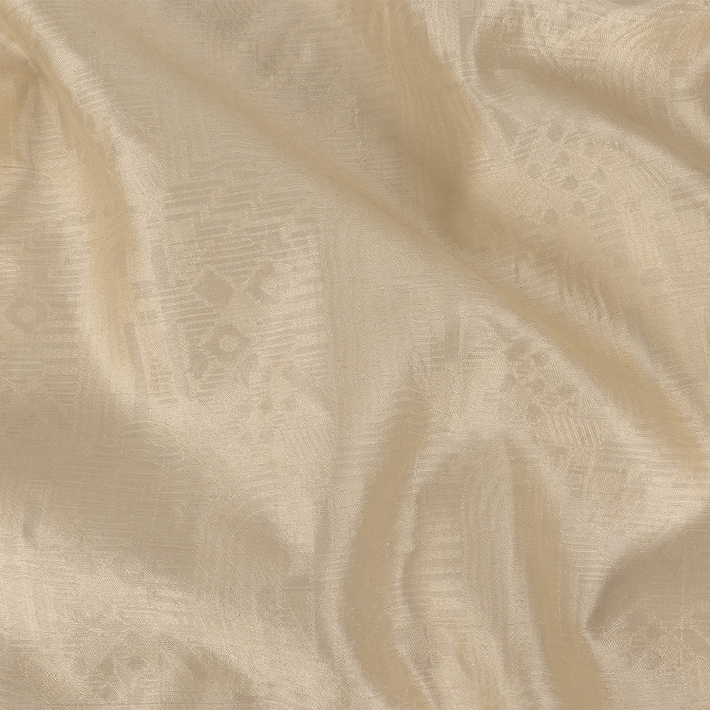 Semolina Geometric Silk Burnout Jacquard