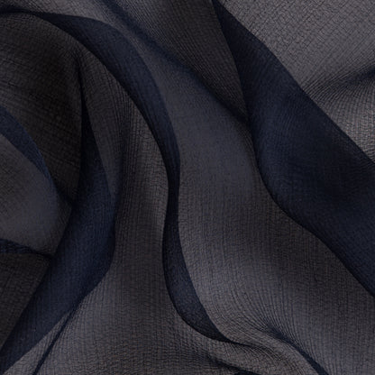 Oscar de la Renta Dusty Blue Silk Gauze