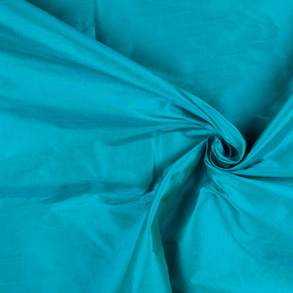 Bright Aqua Solid Shantung/Dupioni