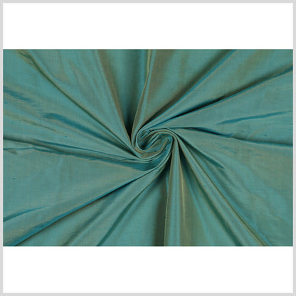Silk Shantung - Iridescent Turquoise and Yellow - Shantung Collection Full