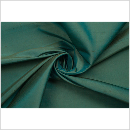 Silk Shantung - Iridescent Olive and Turquoise - Shantung Collection Full