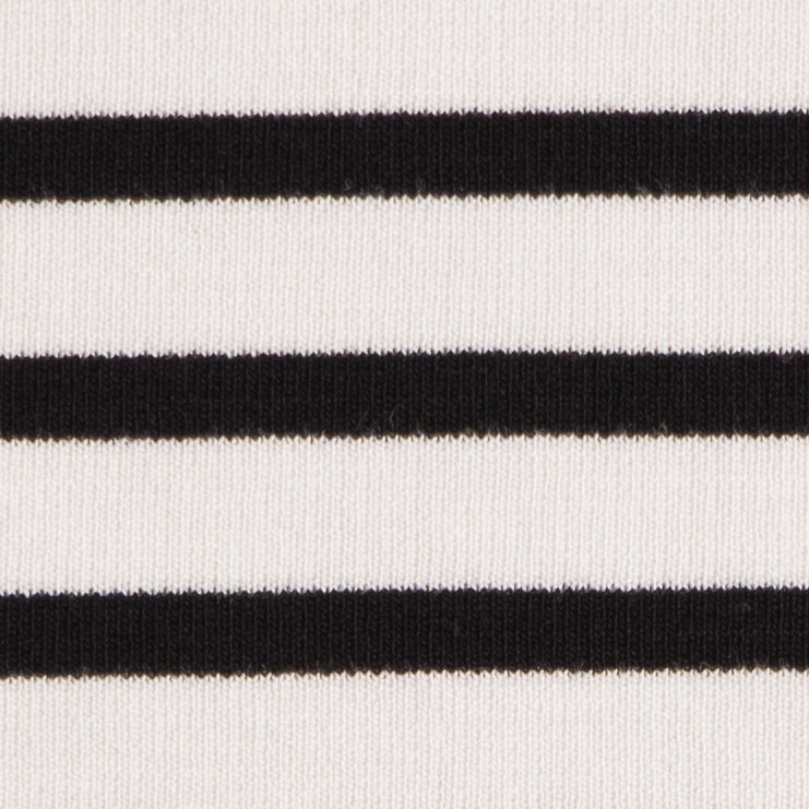 Ecru/Black Saint James Striped Ponte Knit