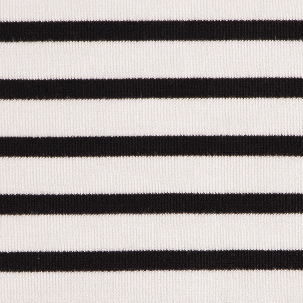 Ecru/Black Saint James Striped Ponte Knit