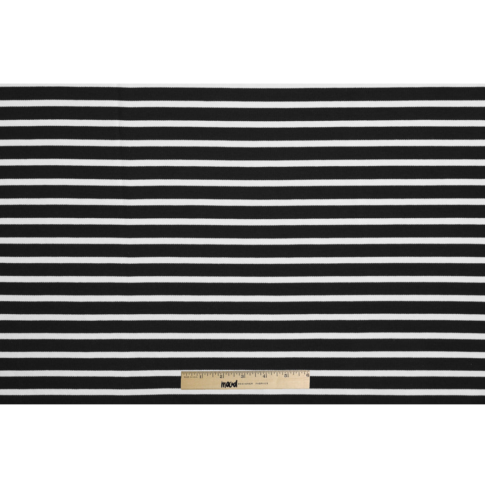 Black/Ecru Saint James Striped Ponte Knit