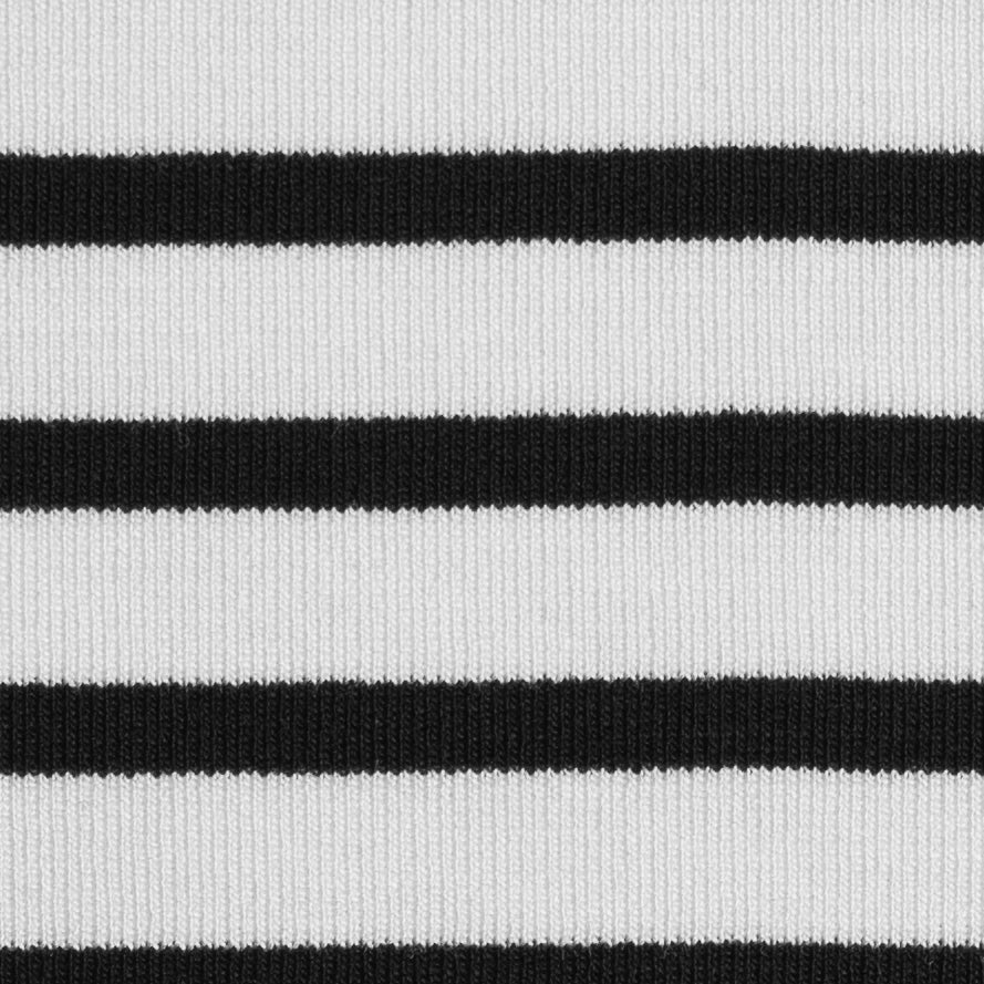 Ecru/Navy Saint James Striped Ponte Knit