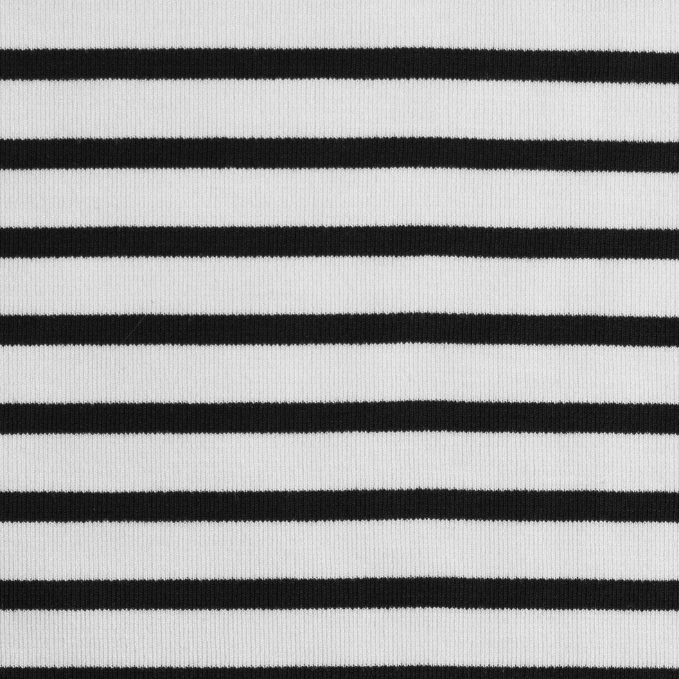 Ecru/Navy Saint James Striped Ponte Knit