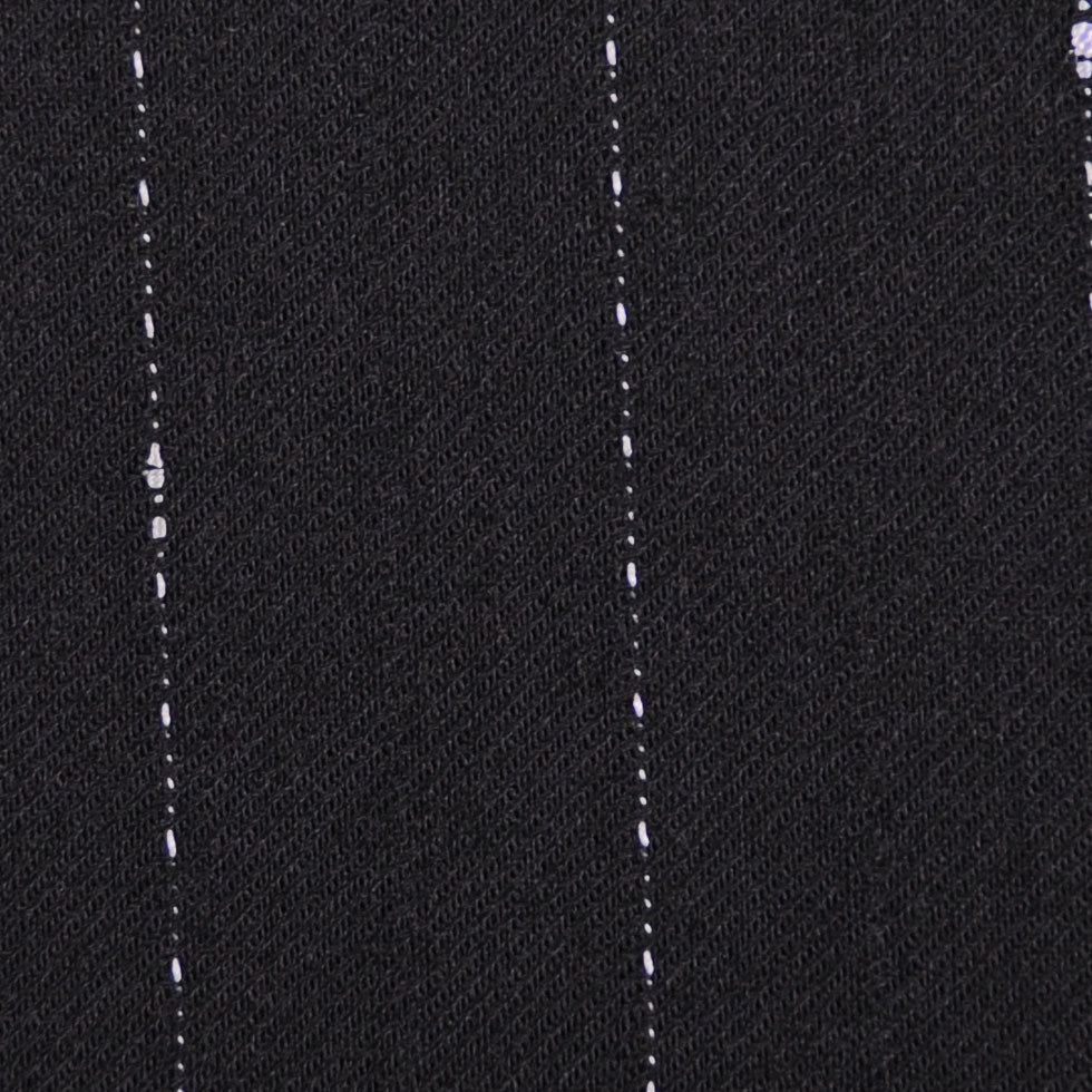 Italian Black and White Stitched-Stripe Wool Twill Detail