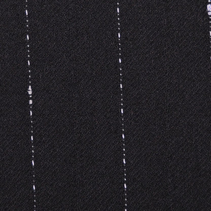 Italian Black and White Stitched-Stripe Wool Twill Detail
