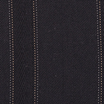 Italian Black Striped Wool Suiting Detail