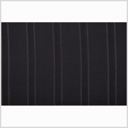 Italian Black Striped Wool Suiting Full