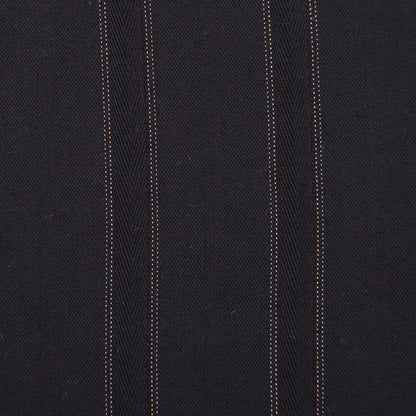 Italian Black Striped Wool Suiting