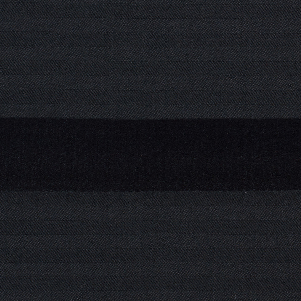 Black Herringbone Wool Suiting Full