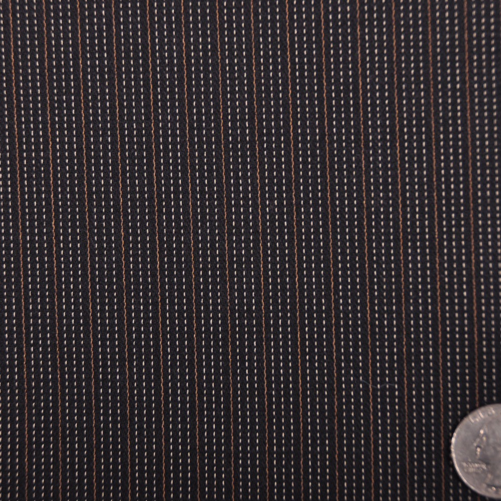 Black/Off-White/Caramel Striped Suiting