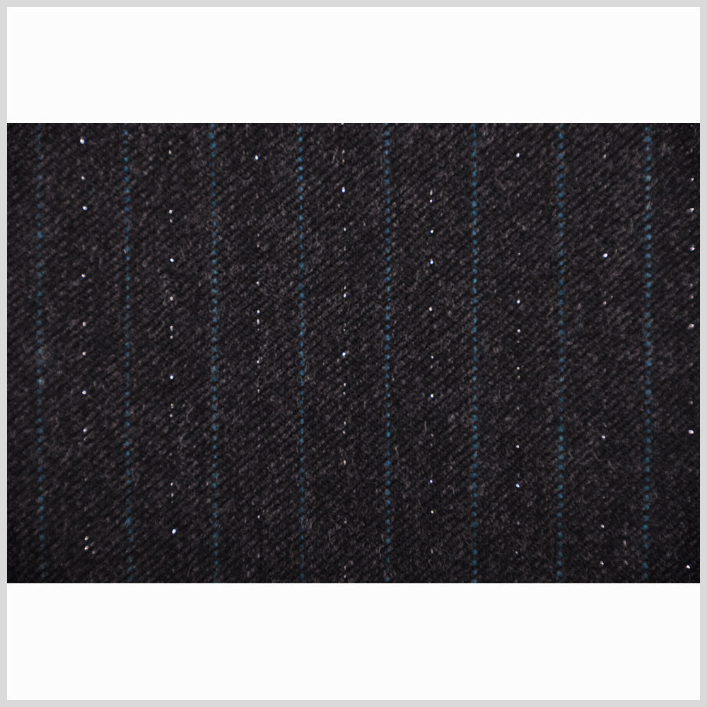 Black/Dark Gray/Turquoise/Silv Striped Suiting Full