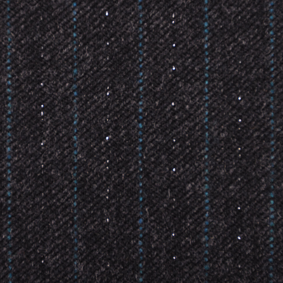 Black/Dark Gray/Turquoise/Silv Striped Suiting