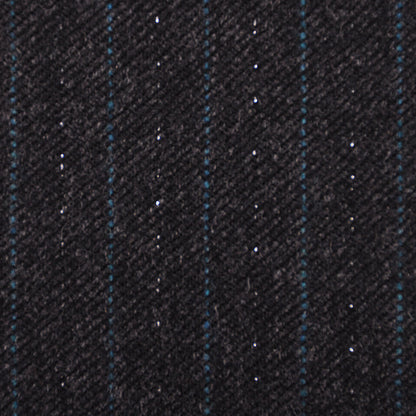 Black/Dark Gray/Turquoise/Silv Striped Suiting