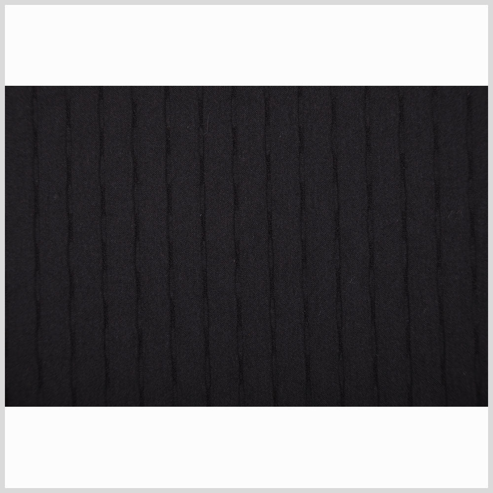 Italian Black Stretch Wool-Rayon Suiting Full