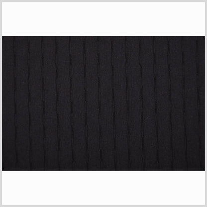 Italian Black Stretch Wool-Rayon Suiting Full