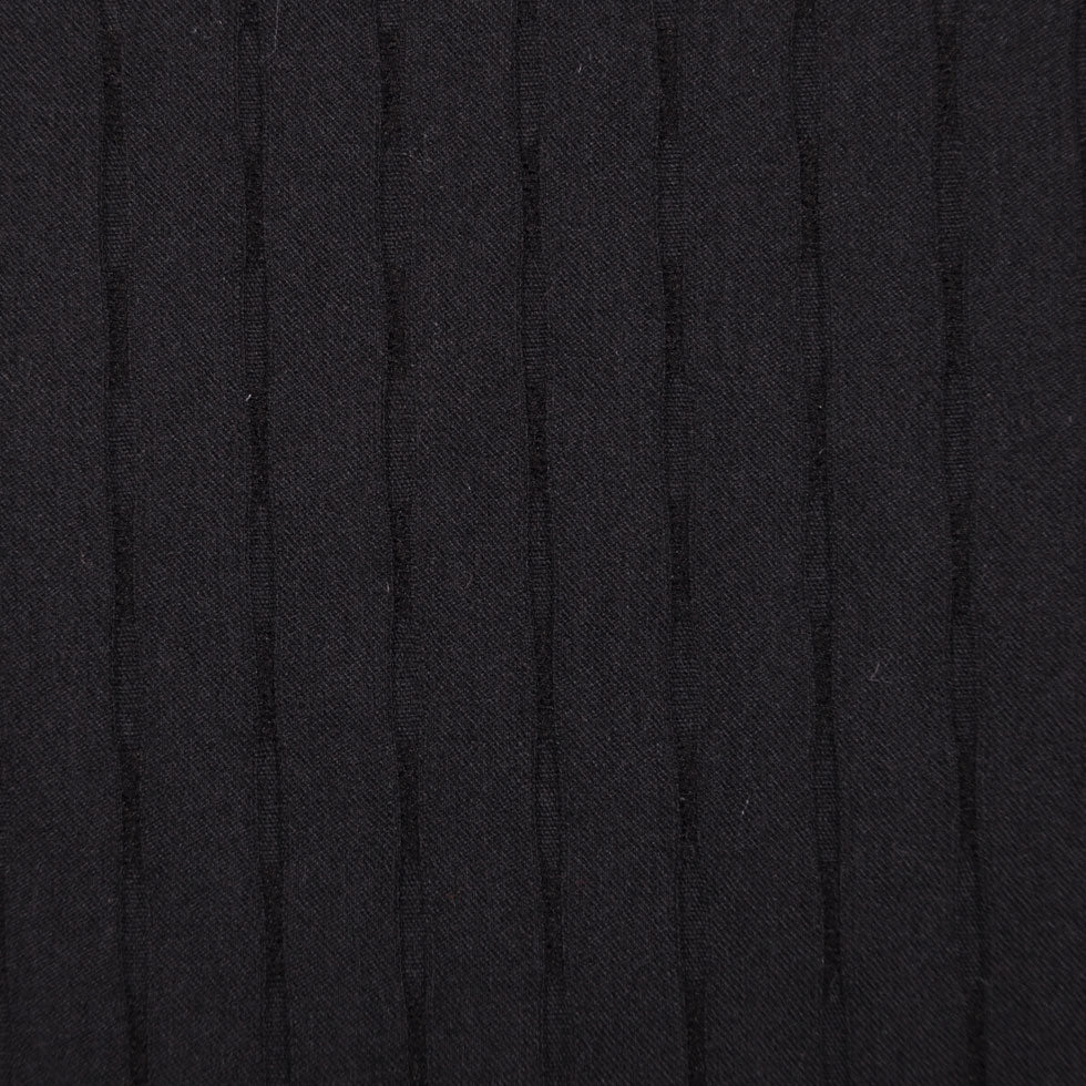 Italian Black Stretch Wool-Rayon Suiting