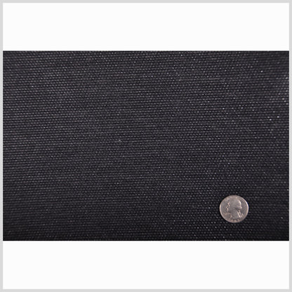 Carolina Herrera Swiss Pinstriped Metallic Black and Silver Novelty Wool Woven Full
