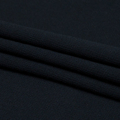 Italian Midnight Navy Creped Wool Double Cloth Folded